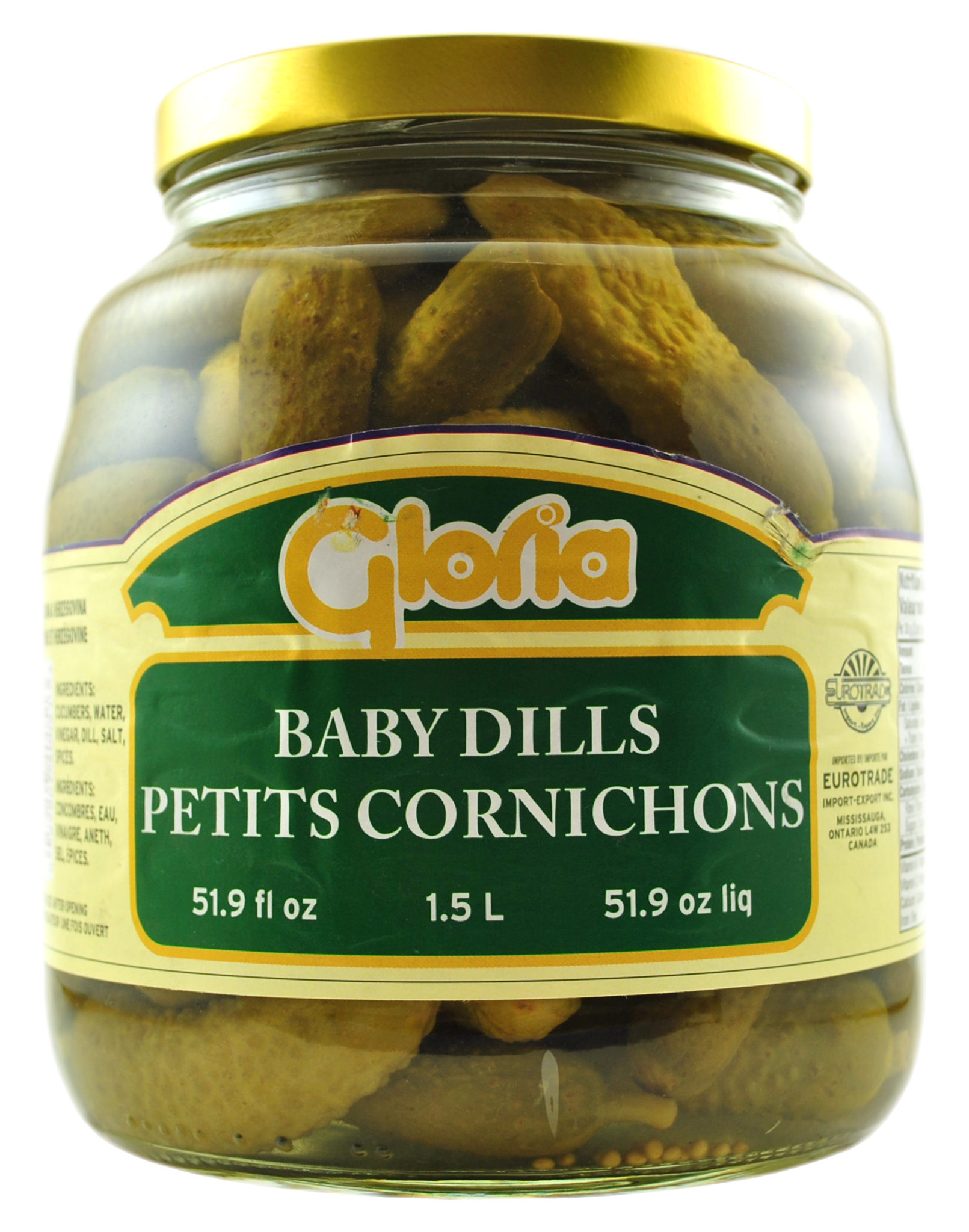 GLORIA CUCUMBERS BABY DILLS 6×1.5L Eurotrade ImportExport